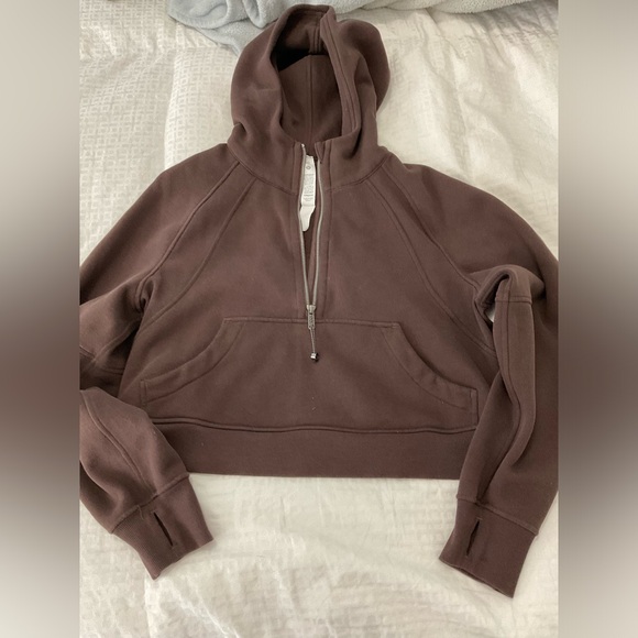lululemon Scuba Half-Zip Hoodie brown Xs/small size - Picture 6 of 10